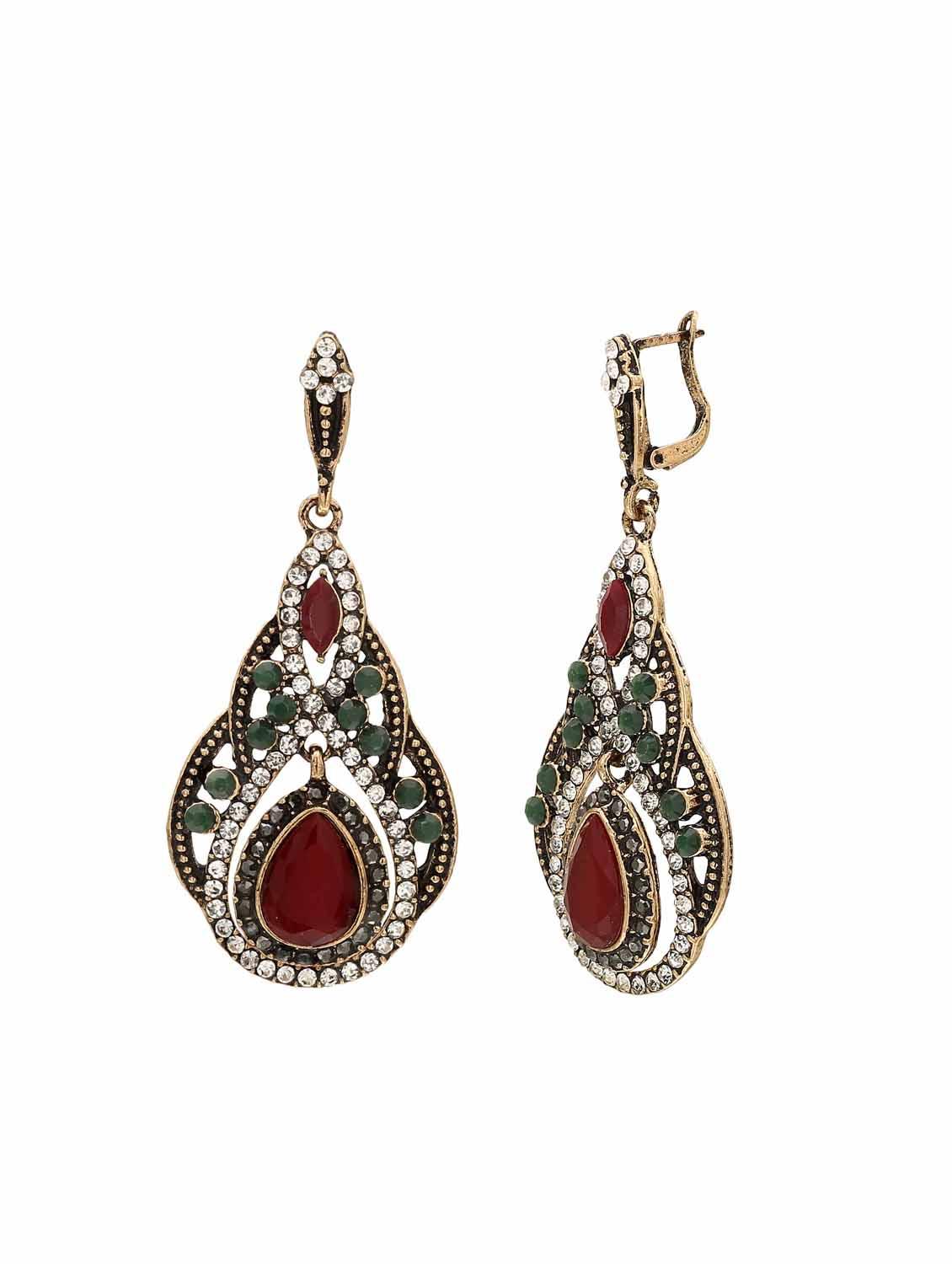 maroon drop earring - 16333994 - Zoom Image - 3