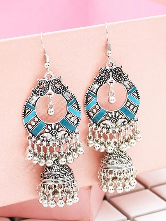 blue zinc drop earring - 16334002 - Zoom Image - 1