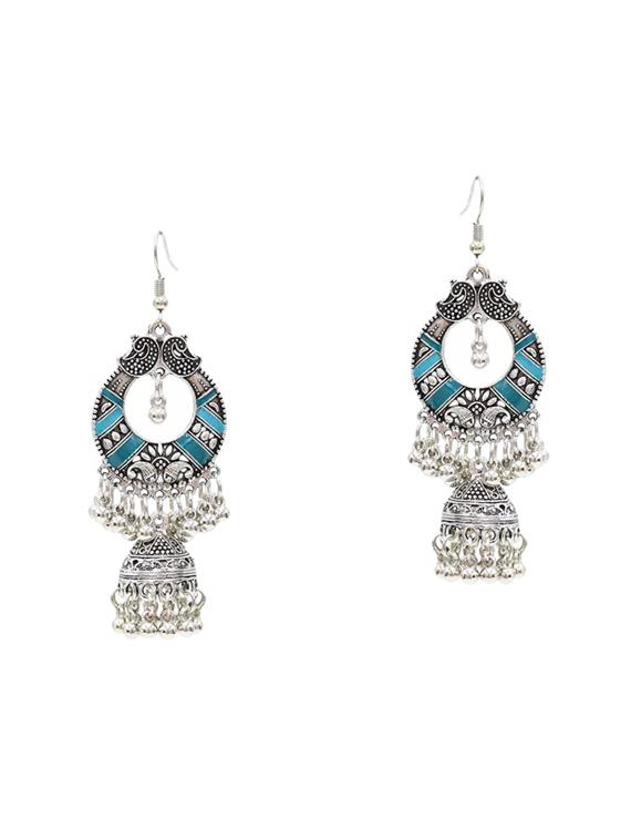 blue zinc drop earring - 16334002 - Zoom Image - 2