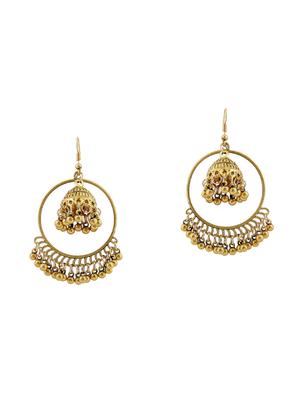 gold zinc drop earring - 16334004 - Standard Image - 2