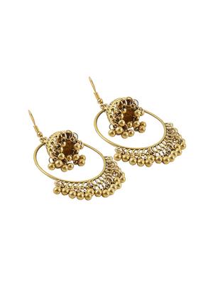 gold zinc drop earring - 16334004 - Standard Image - 3