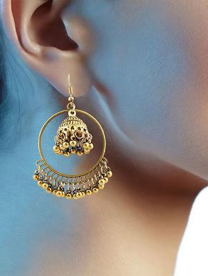 gold zinc drop earring - 16334004 - Standard Image - 4