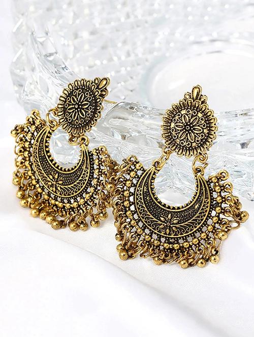 gold zinc drop earring - 16334006 - Very Small Image - 1