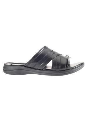 black leatherette slip on sandals - 16334034 - Standard Image - 2
