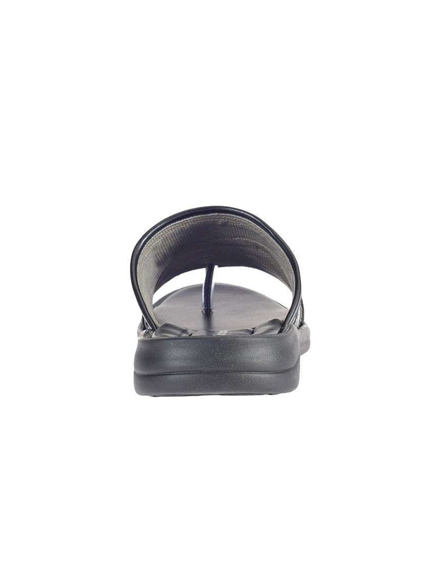 black leatherette slip on sandals - 16334034 - Zoom Image - 3