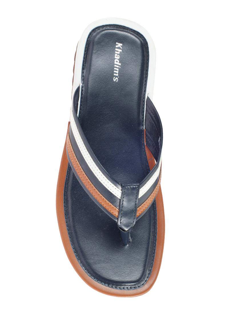 blue leatherette toe separator slippers - 16334061 - Zoom Image - 4