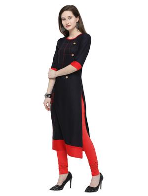 color block straight kurta - 16334904 - Standard Image - 2