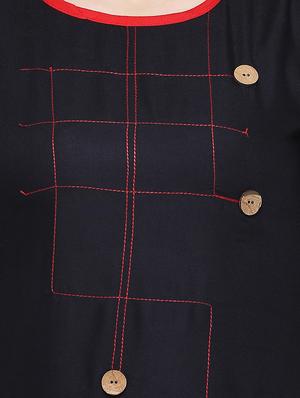 color block straight kurta - 16334904 - Standard Image - 4