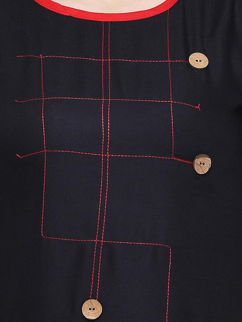 color block straight kurta - 16334904 - Zoom Image - 4