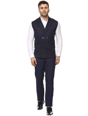 navy blue solid waist coat - 16336473 - Standard Image - 4