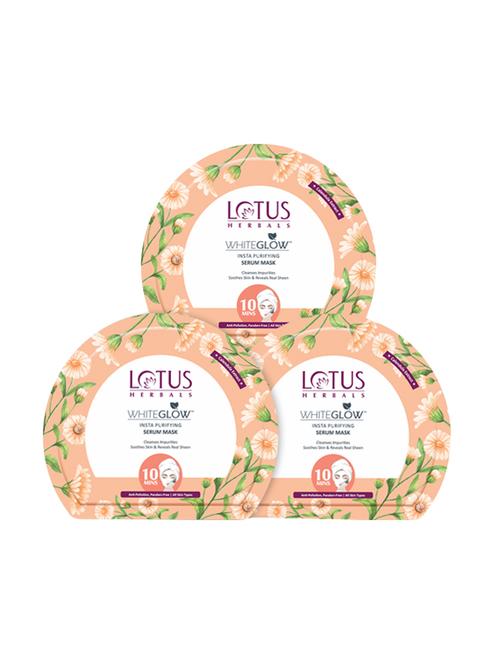 lotus herbals whiteglow insta purifying serum mask (pack of 3) - 16336809 - Standard Image - 1