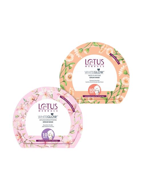 lotus herbals whiteglow infused brightening + insta purifying serum mask - 16336812 - Standard Image - 1