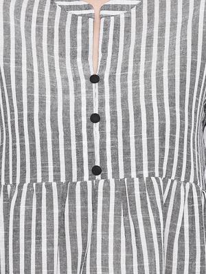 striped a-line kurti - 16337359 - Standard Image - 5
