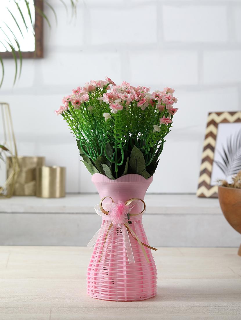 foliyaj artificial tall pink flower bunch with vase - 16337711 - Zoom Image - 1