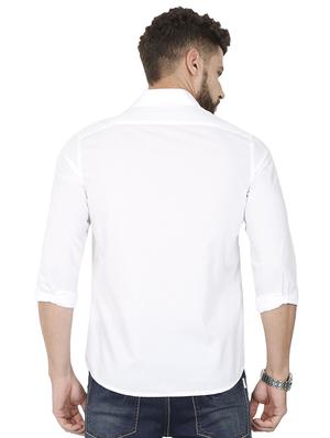 white solid casual shirt - 16337788 - Standard Image - 3