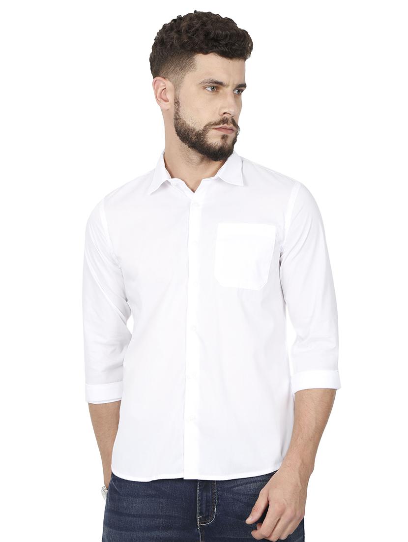 white solid casual shirt - 16337788 - Zoom Image - 1