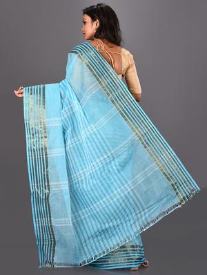 striped tant saree - 16339133 - Standard Image - 2