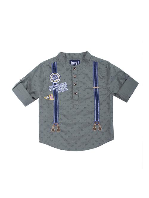 roll up sleeved quirky print shirt - 16339271 - Standard Image - 1