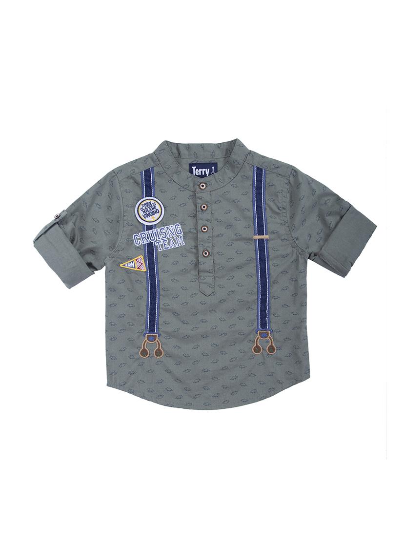 roll up sleeved quirky print shirt - 16339271 - Zoom Image - 1