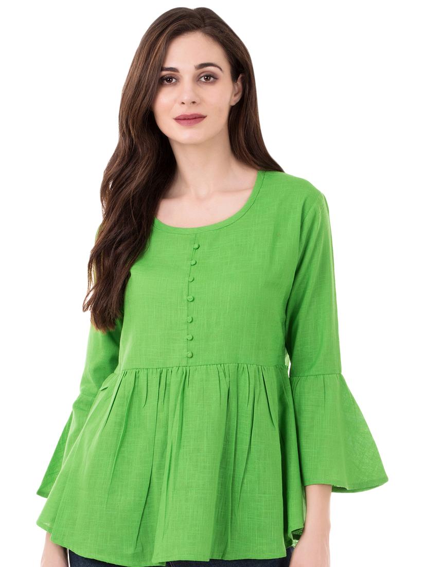 bell sleeved gathered top - 16339639 - Zoom Image - 1