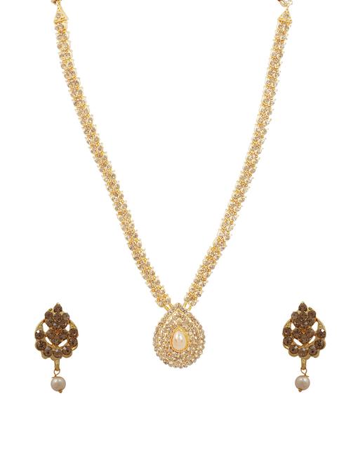 gold metal necklaces and earring - 16339917 - Standard Image - 1