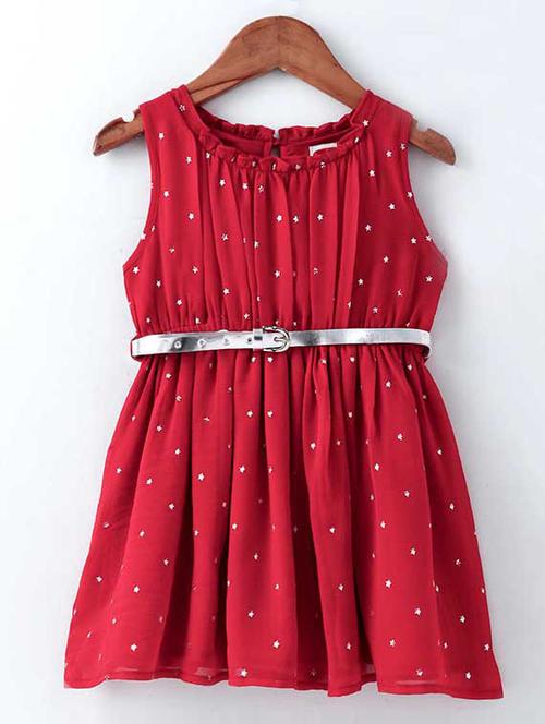 frill trim gathered dress - 16340474 - Standard Image - 1