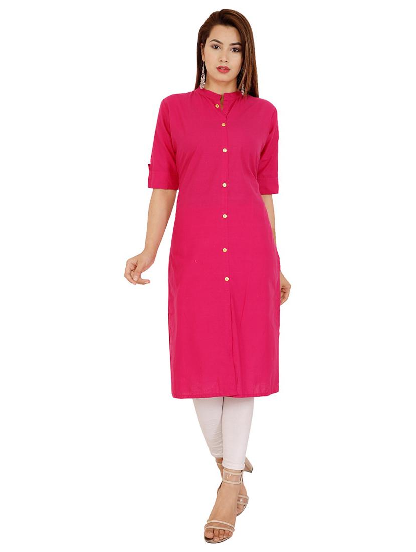 solid straight kurta - 16341497 - Zoom Image - 1