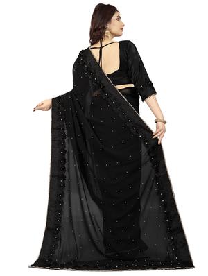pearl embellished saree with blouse - 16341605 - Standard Image - 2