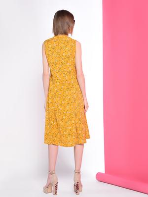 button detail floral a-line dress - 16341979 - Standard Image - 4