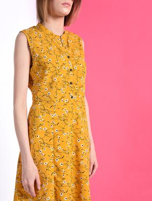button detail floral a-line dress - 16341979 - Standard Image - 5