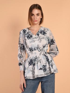 smocked detail floral top - 16342207 - Standard Image - 2
