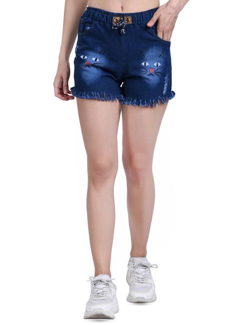 frayed hem denim shorts - 16342883 - Very Small Image - 1