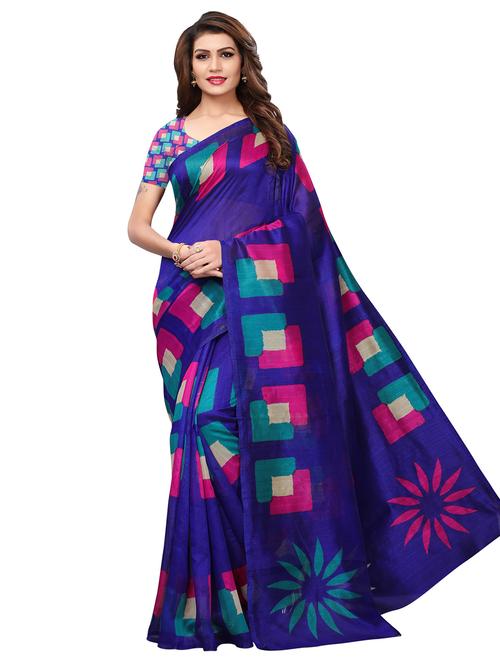 Geometrical printed saree with blouse - 16343087 - Very Small Image - 1