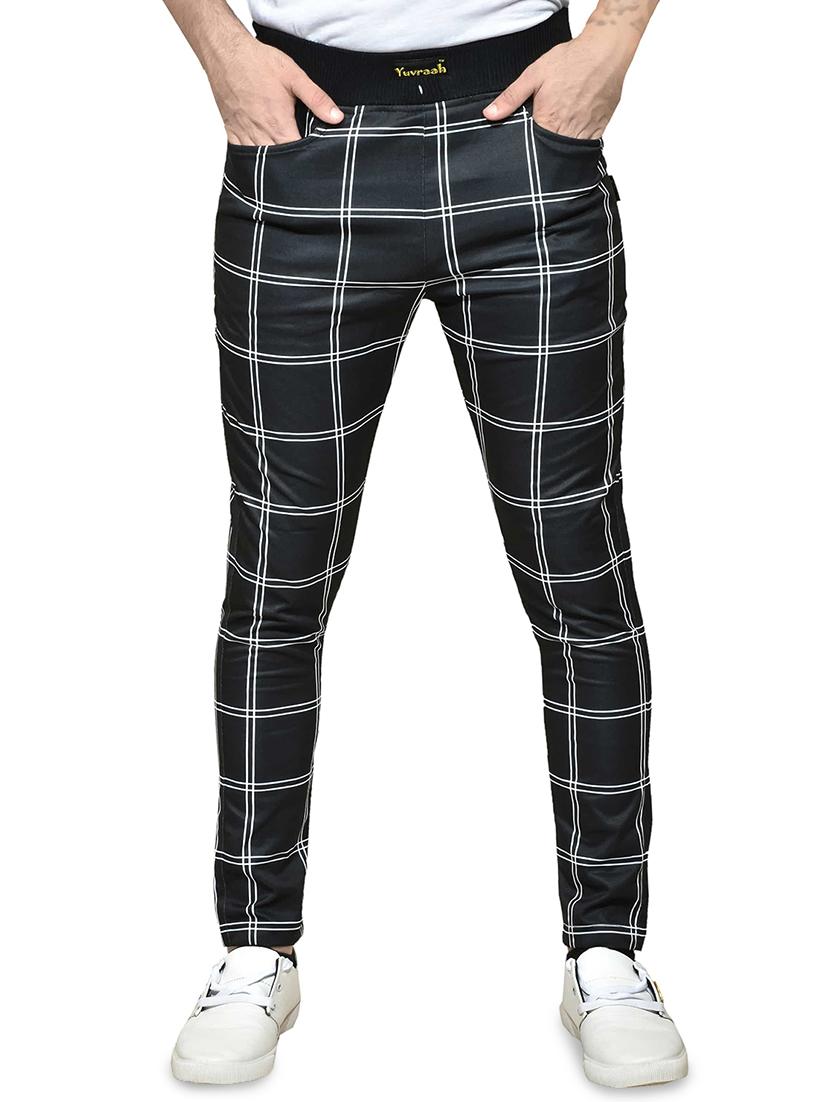 black checkered track pants - 16343129 - Zoom Image - 1