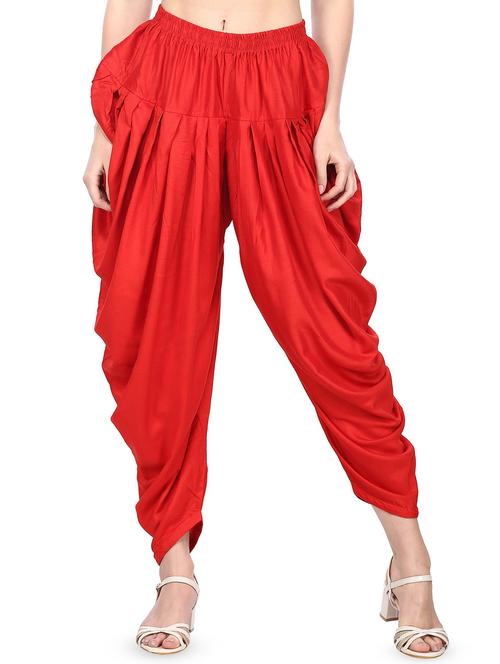 red cotton dhoti salwar salwars - 16343155 - Standard Image - 1