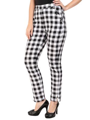 high rise checkered trouser - 16343482 - Standard Image - 2