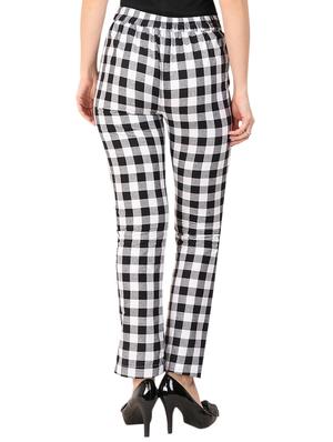 high rise checkered trouser - 16343482 - Standard Image - 3