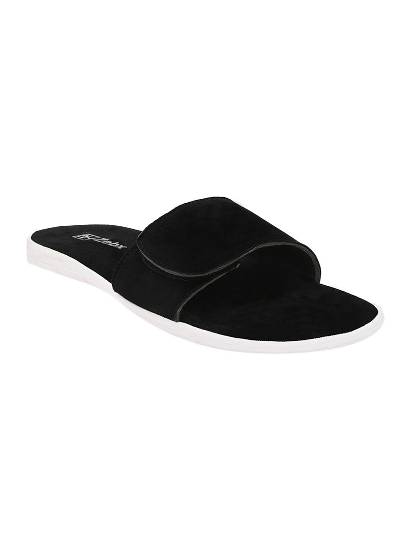 black suede slip on flip flops - 16343558 - Zoom Image - 1