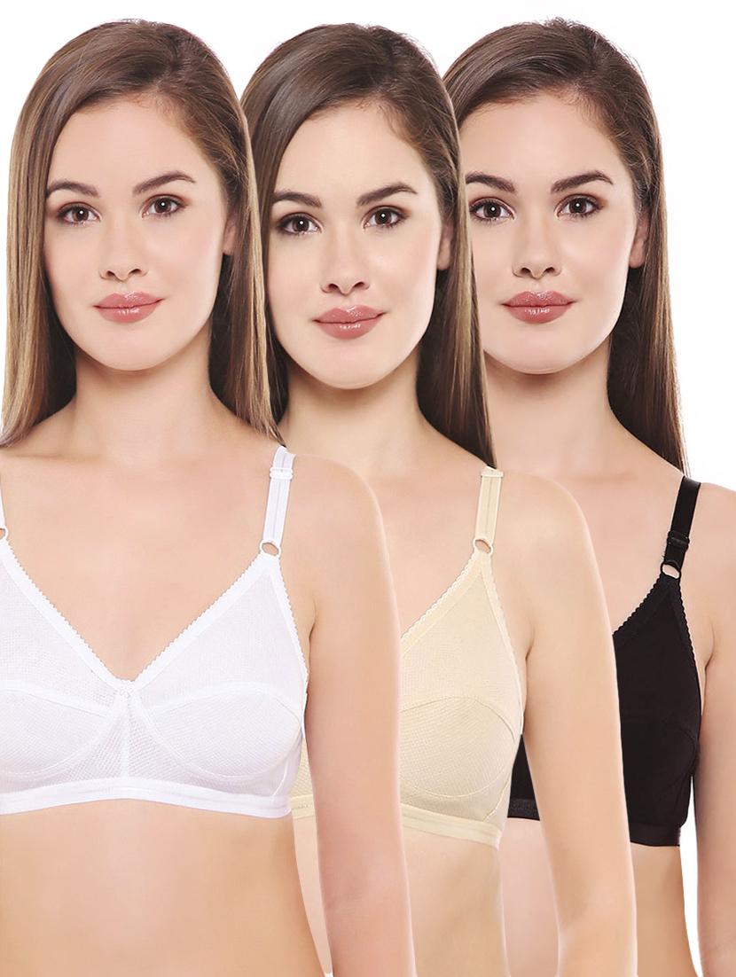 set of 3 floral patch solid bras - 16344859 - Zoom Image - 1
