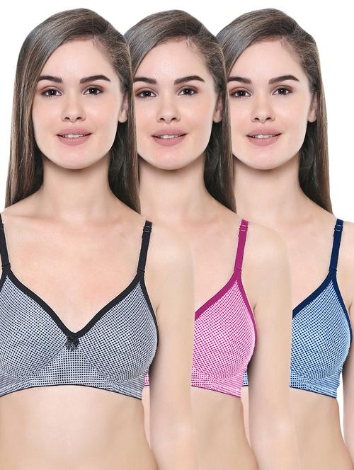 set of 3 bow patch bra - 16345031 - Standard Image - 1