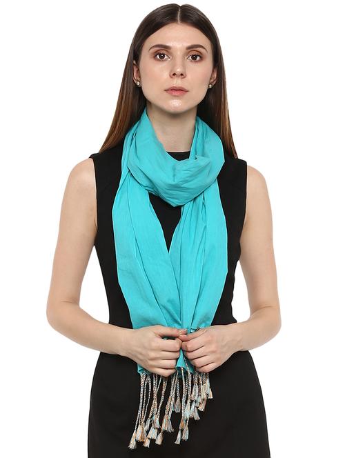 blue cotton stole - 16345243 - Standard Image - 1