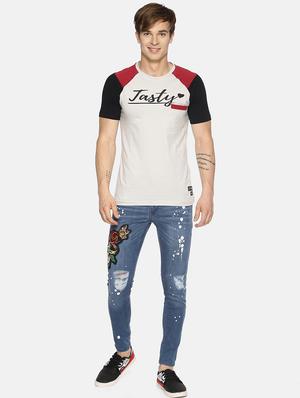 multi colored cut & sew typographic chest printed pocket t-shirt - 16345404 - Standard Image - 4