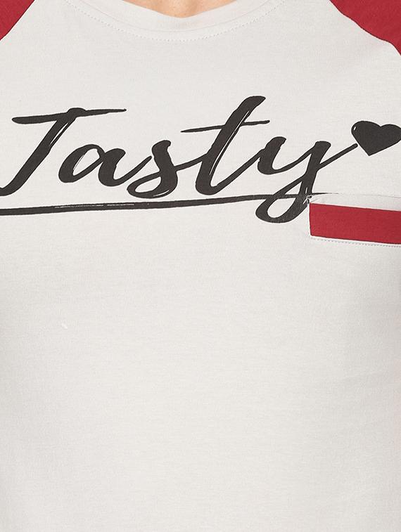 multi colored cut & sew typographic chest printed pocket t-shirt - 16345404 - Zoom Image - 5