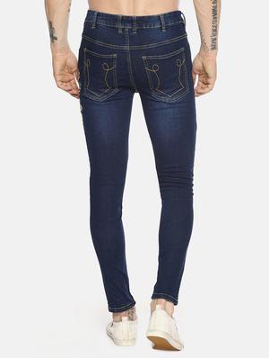 blue light washed patched jeans - 16345566 - Standard Image - 3