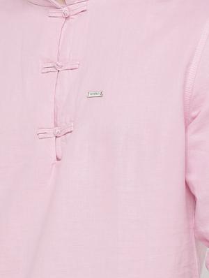 pink solid short kurta - 16345582 - Standard Image - 4