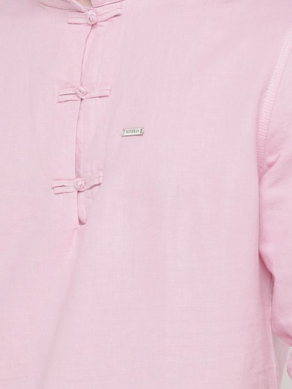 pink solid short kurta - 16345582 - Zoom Image - 4