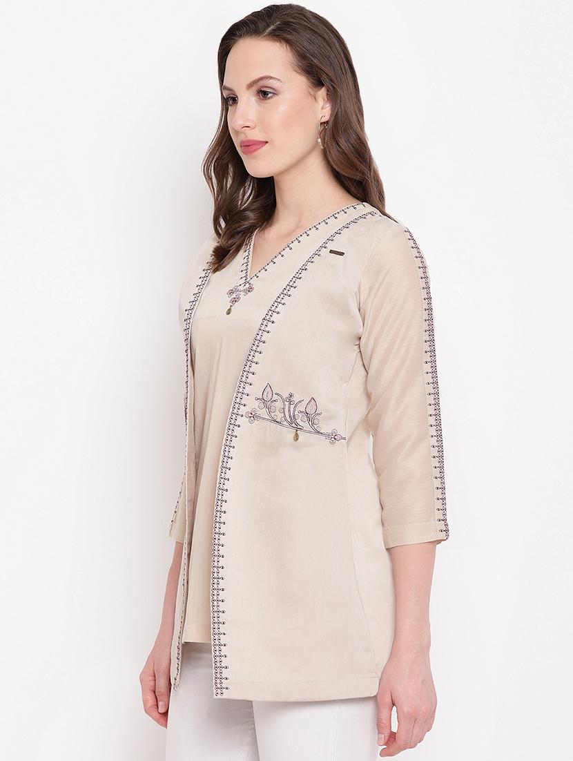 embroidered layered kurti - 16345588 - Zoom Image - 2