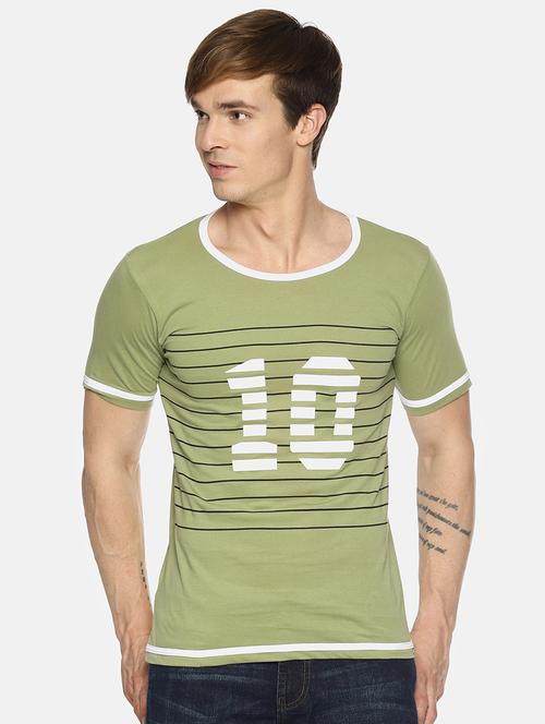 green chest print t-shirt - 16345783 - Standard Image - 1