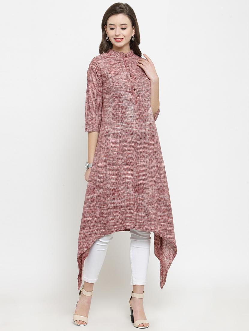 solid asymmetric kurta - 16345824 - Zoom Image - 1