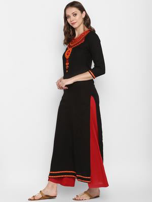 embroidered straight kurta - 16346804 - Standard Image - 2